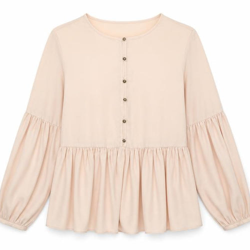 Banana Republic Women's Beige Blouse M, Button Accents, Woven