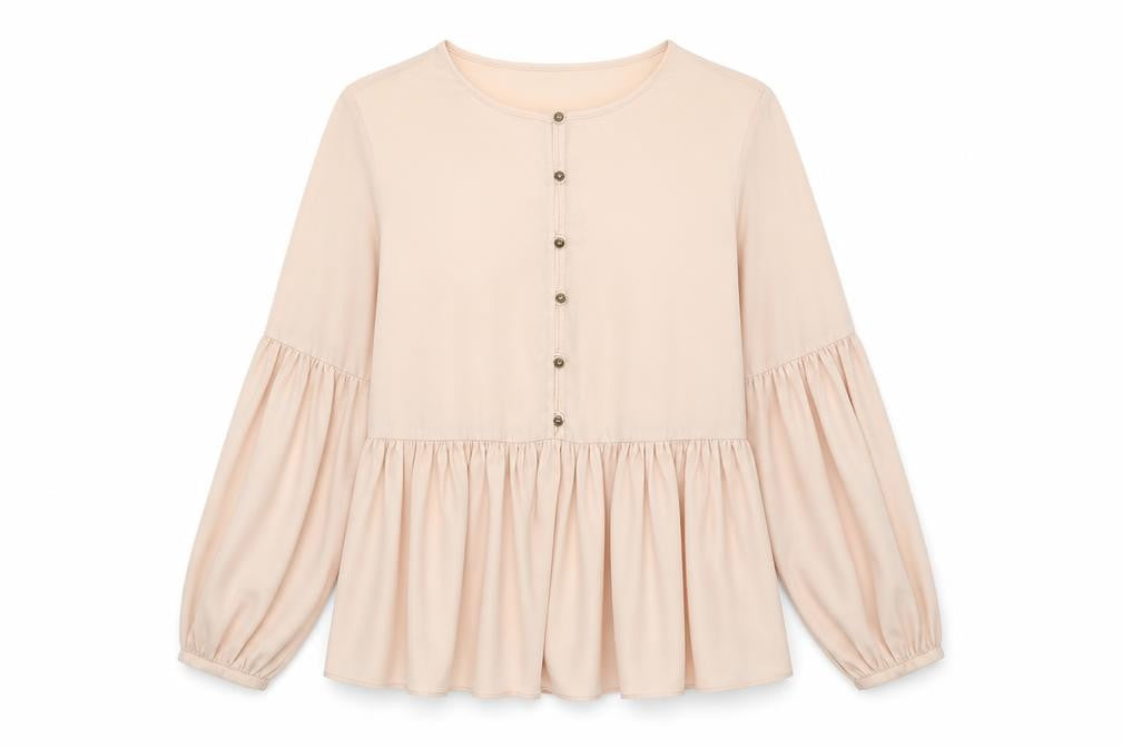 Banana Republic Women's Beige Blouse M, Button Accents, Woven