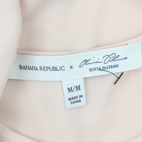 Banana Republic Women's Beige Blouse M, Button Accents, Woven