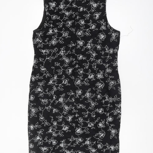 Anna Rose Women's Black Floral Sheath Dress Size 16