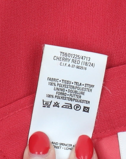 Marks and Spencer Women's Red Pencil Skirt Size 18