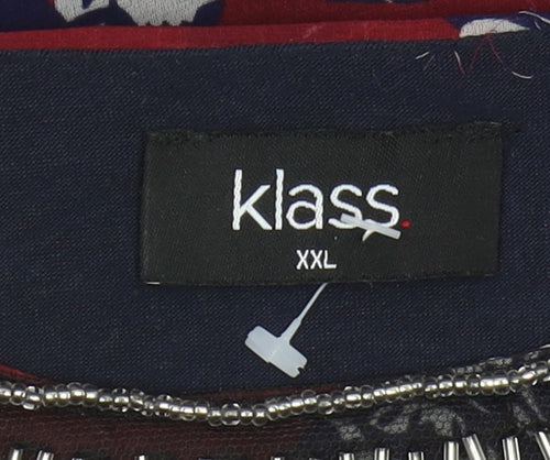 Klass Floral Beaded Women's Multicoloured Top XL