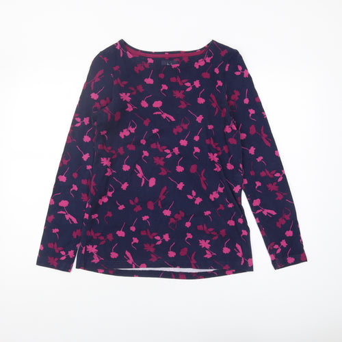 Joules Women's Blue Floral Cotton Long Sleeve T-Shirt