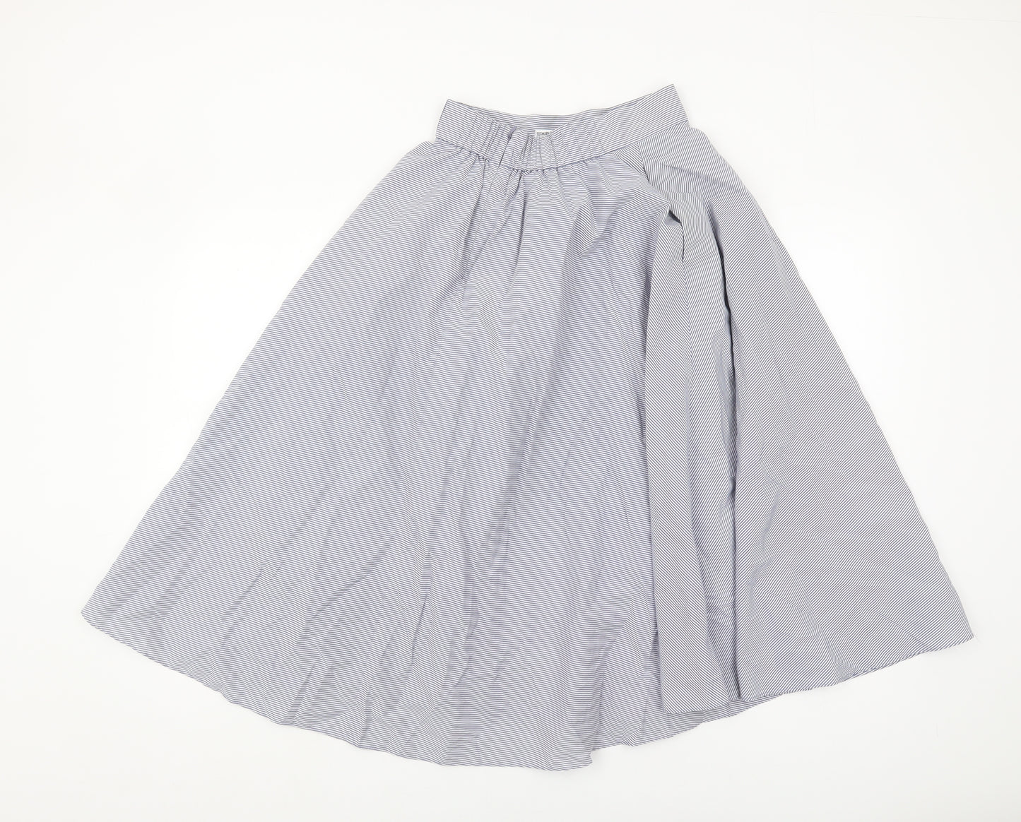 Uniqlo Women's Blue Striped A-Line Midi Skirt S
