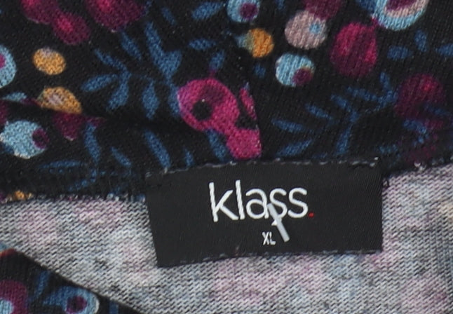 Klass Women's Multicoloured Floral Cowl Neck Top XL