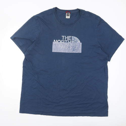 The North Face Men's 2XL Blue Cotton Logo T-Shirt