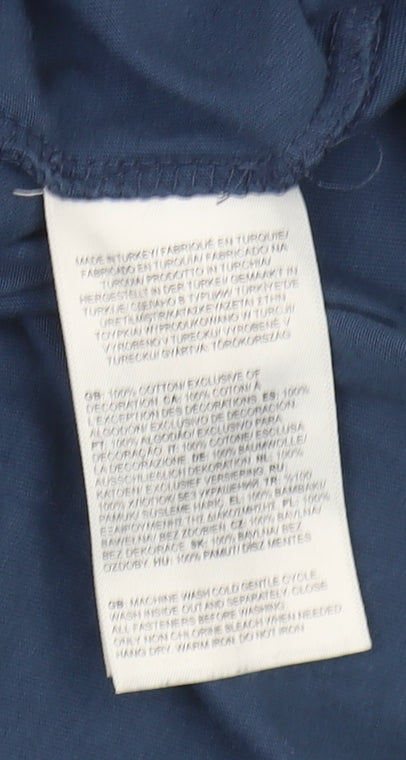 The North Face Men's 2XL Blue Cotton Logo T-Shirt