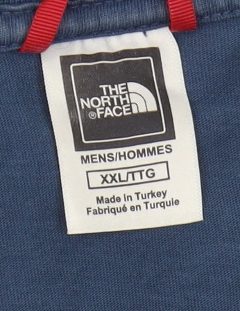 The North Face Men's 2XL Blue Cotton Logo T-Shirt