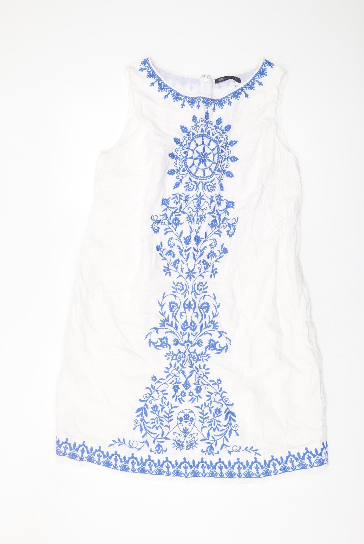 Marks and Spencer Women White Sleeveless Dress 16