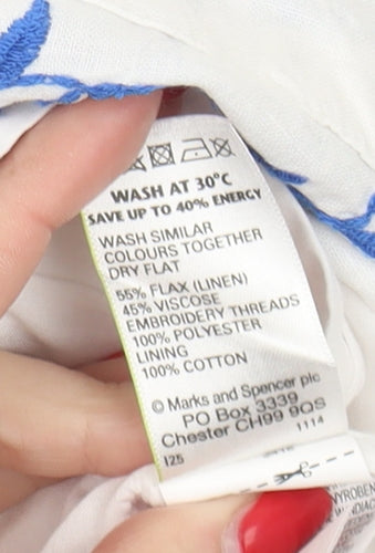 Marks and Spencer Women White Sleeveless Dress 16