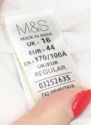 Marks and Spencer Women White Sleeveless Dress 16