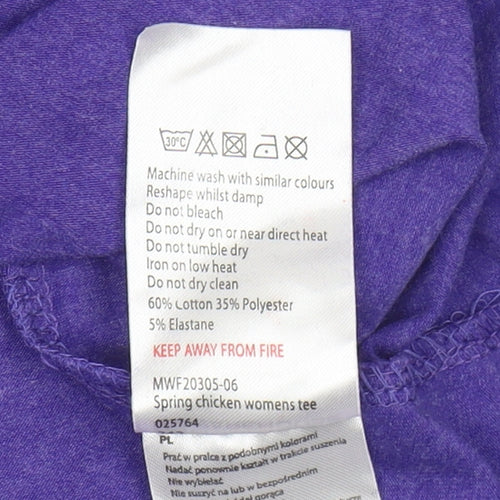 Mountain Warehouse Women's Purple T-Shirt, Size 14, Quick Dry