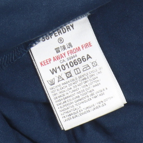 Superdry Unisex Blue Vintage T-Shirt, Size 10, Cotton Tee