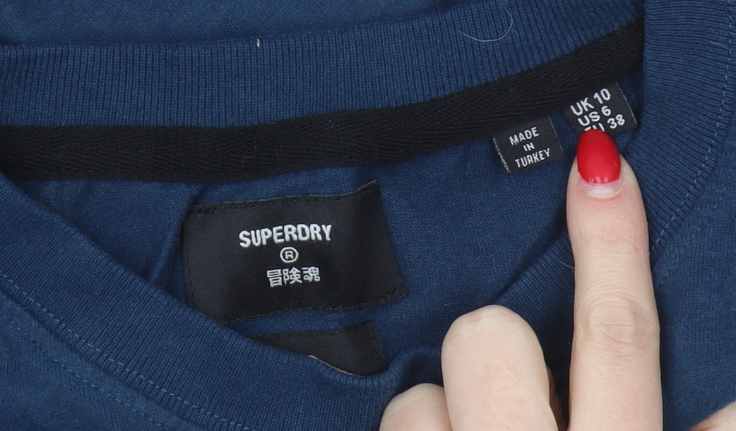 Superdry Unisex Blue Vintage T-Shirt, Size 10, Cotton Tee