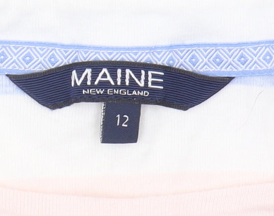 Maine Women's Multicoloured Striped T-Shirt Size 12