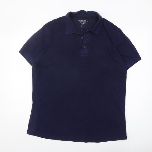 RJR. John Rocha Men's Blue Polo Shirt Large