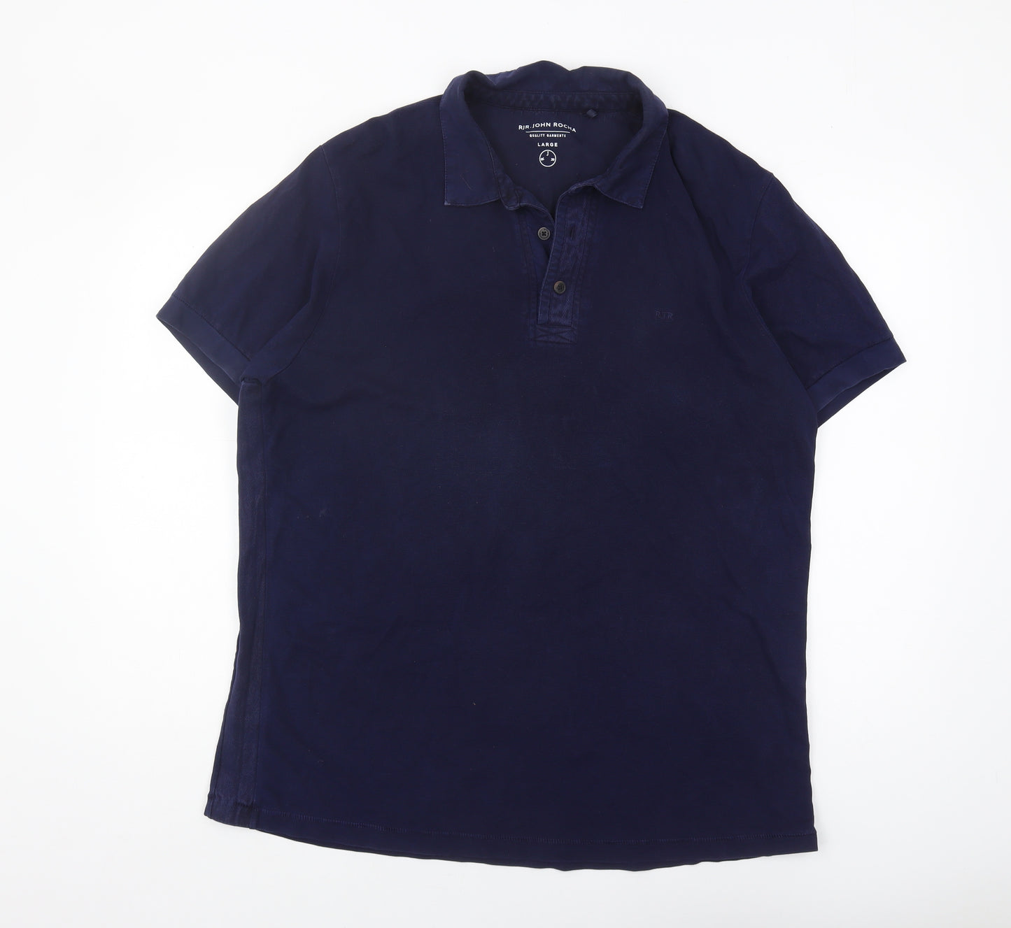 RJR. John Rocha Men's Blue Polo Shirt Large