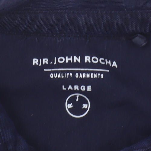 RJR. John Rocha Men's Blue Polo Shirt Large