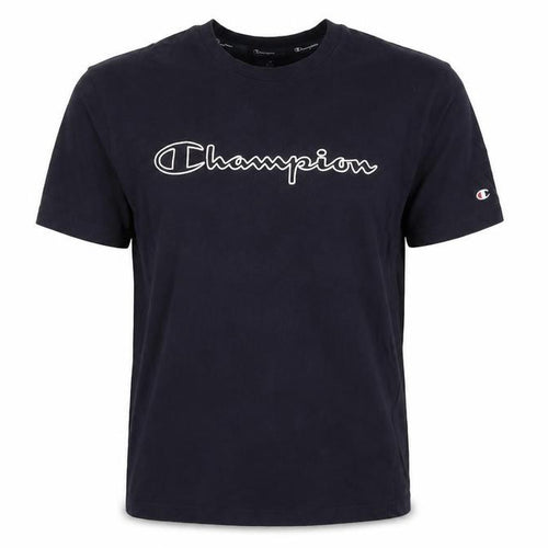 Champion Men's Black Logo Short Sleeve T-Shirt Size L