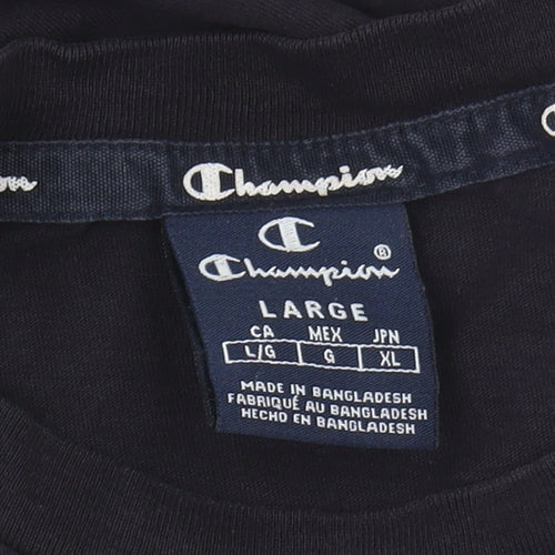 Champion Men's Black Logo Short Sleeve T-Shirt Size L