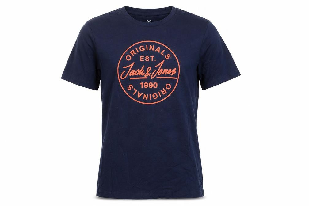 Front view of Jack & Jones boys’ blue graphic t-shirt 14 years