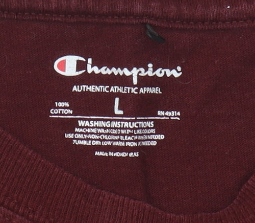 Champion Men's Red Cotton T-Shirt L