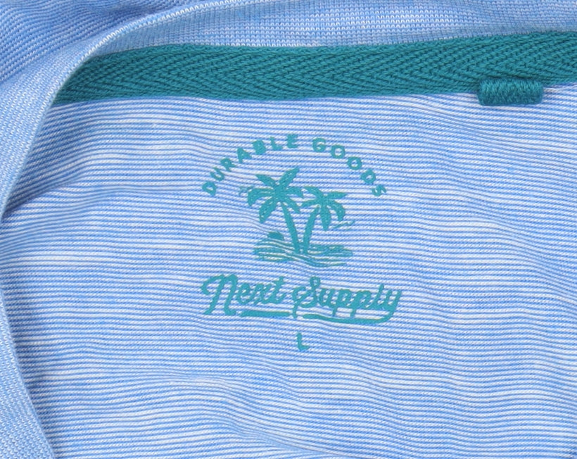 Next Men's Blue Graphic T-Shirt, Size L, Beach Theme