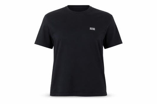 Front view of Hugo Boss unisex black t-shirt, size 14, casual