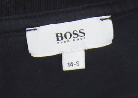 Hugo Boss Unisex Black T-Shirt Size 14 Casual