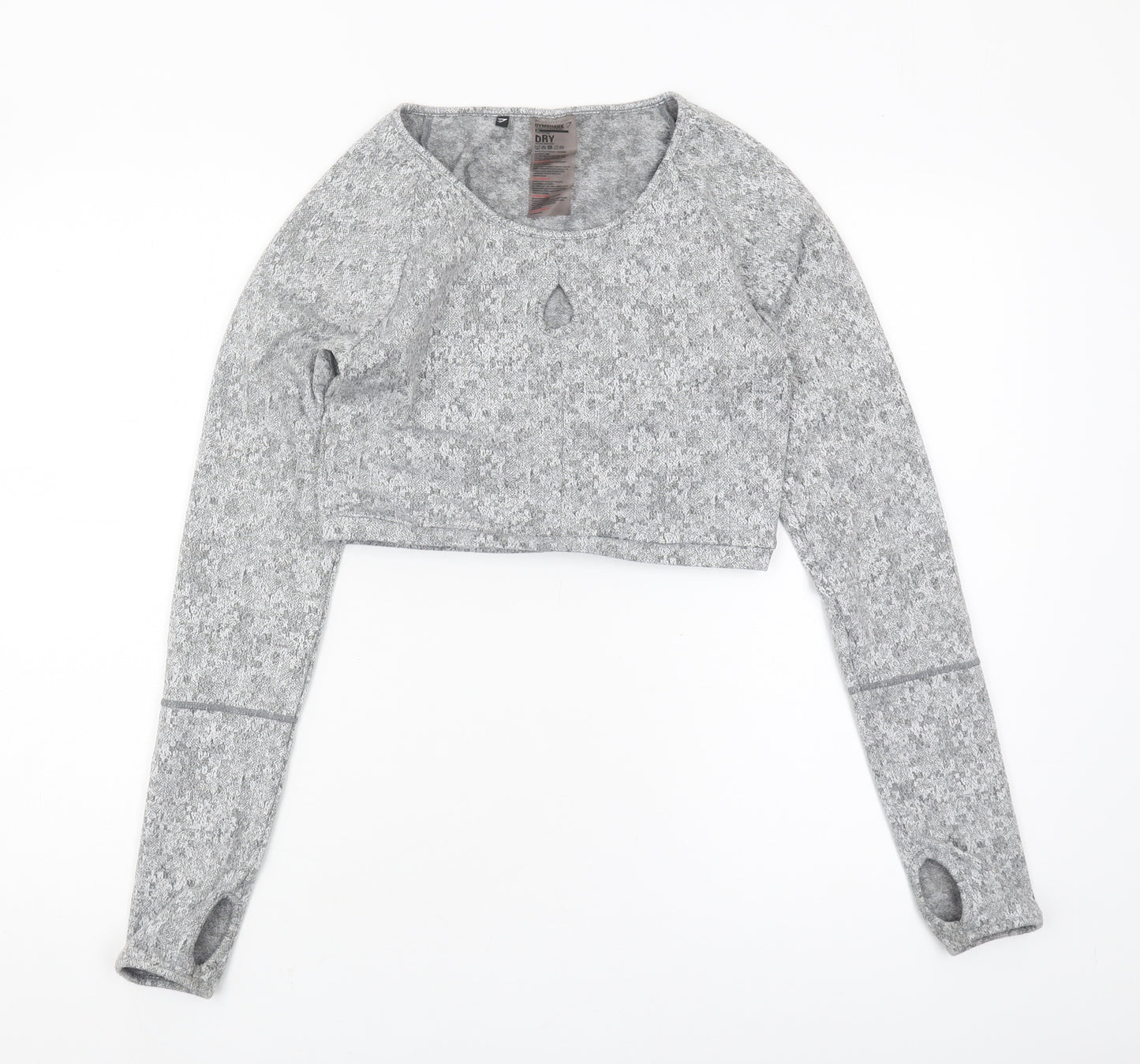 Gymshark Women's Grey Cropped Long Sleeve Top - M