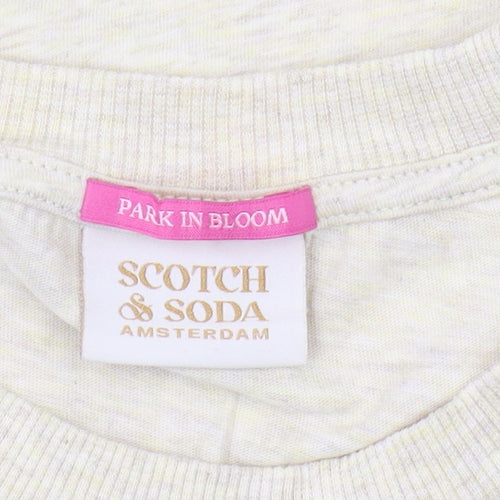 Scotch & Soda Beige Graphic T-Shirt S - Casual & Stylish