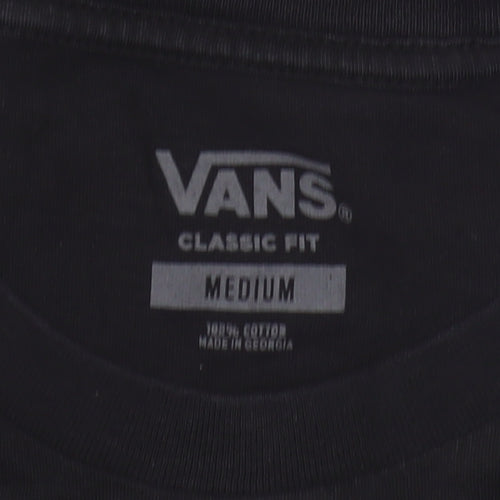 Vans Men's Black M T-Shirt, Crew Neck, Short Sleeve, Cotton