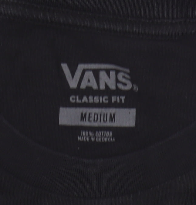 Vans Men's Black M T-Shirt, Crew Neck, Short Sleeve, Cotton