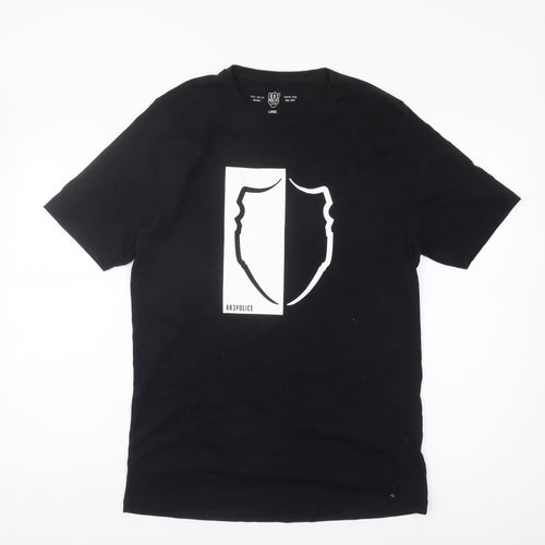 883 Police Men's Black Graphic Print T-Shirt, Size L