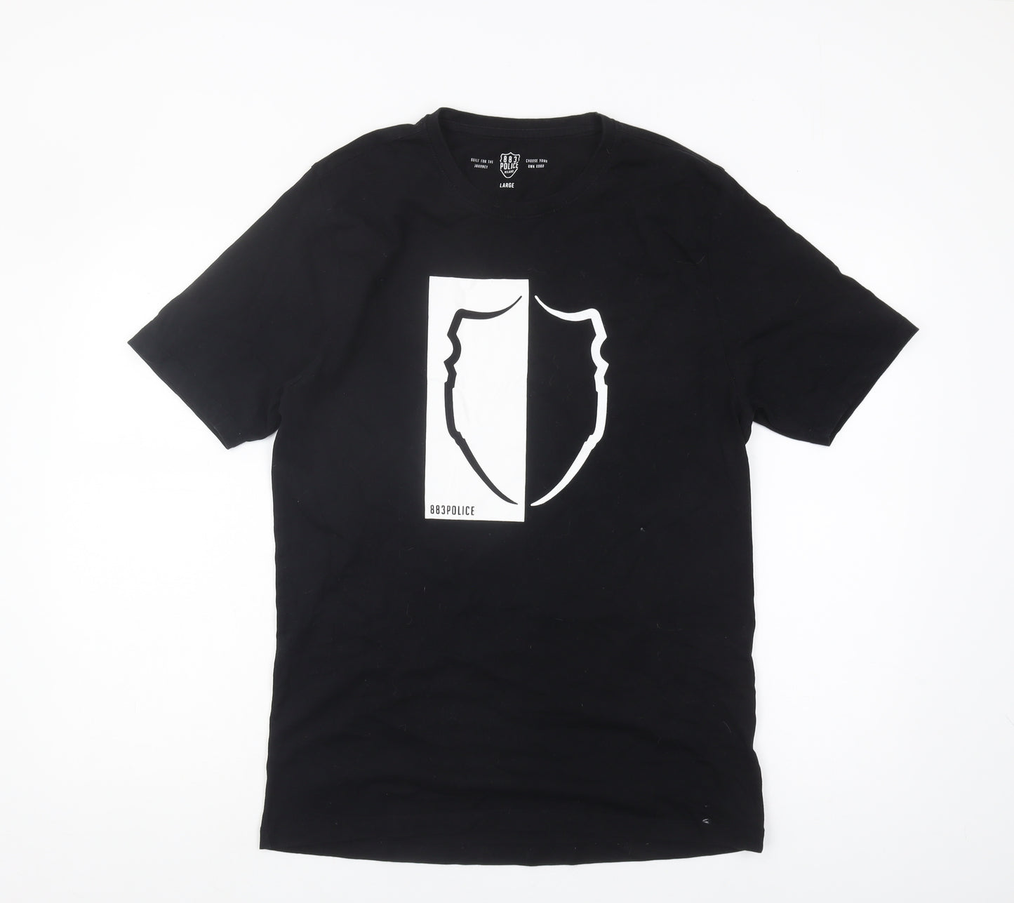 883 Police Men's Black Graphic Print T-Shirt, Size L