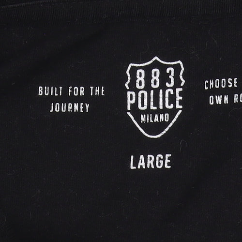 883 Police Men's Black Graphic Print T-Shirt, Size L