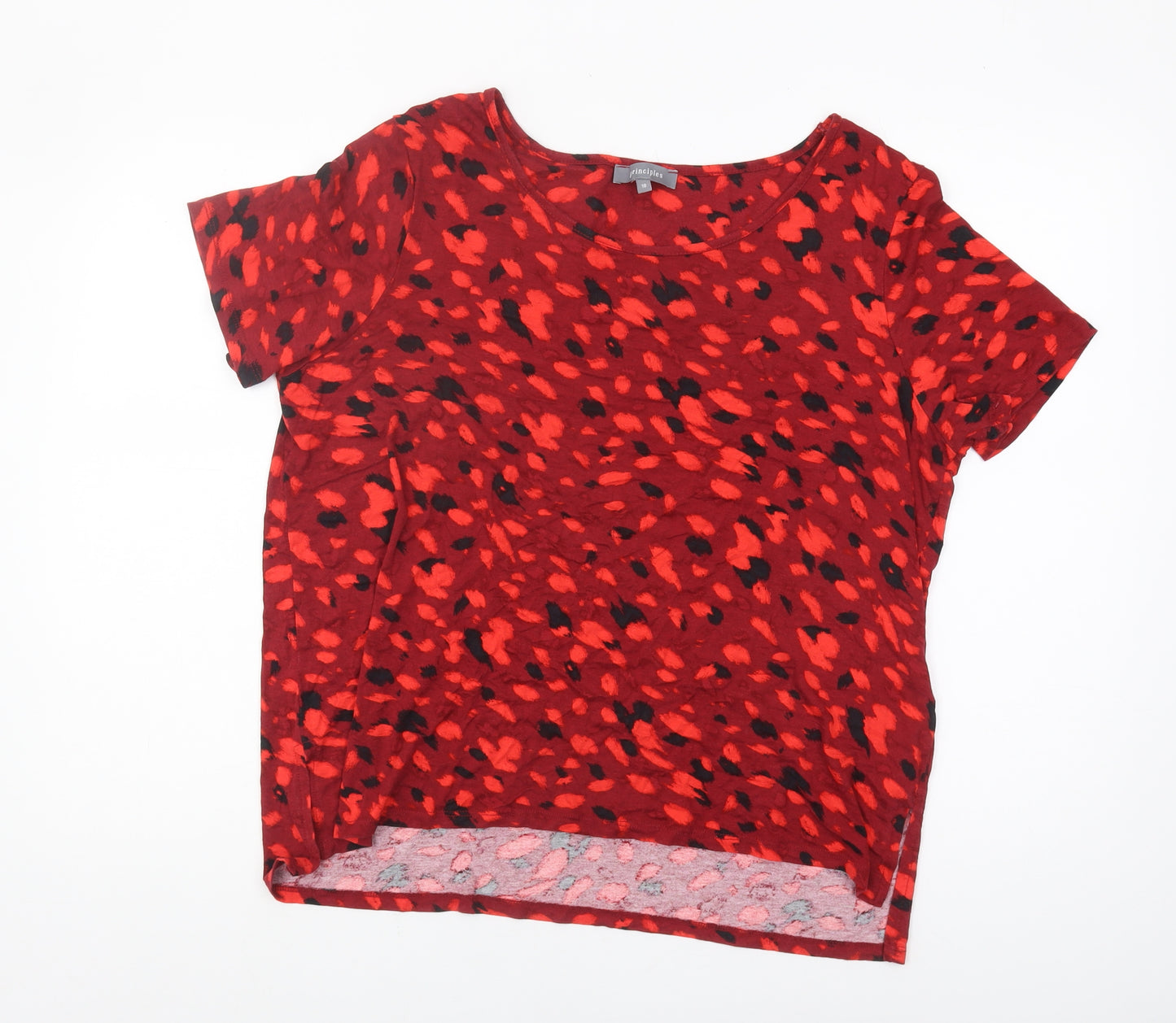Principles Women's Red Animal Print T-Shirt Size 18