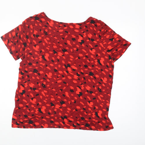 Principles Women's Red Animal Print T-Shirt Size 18