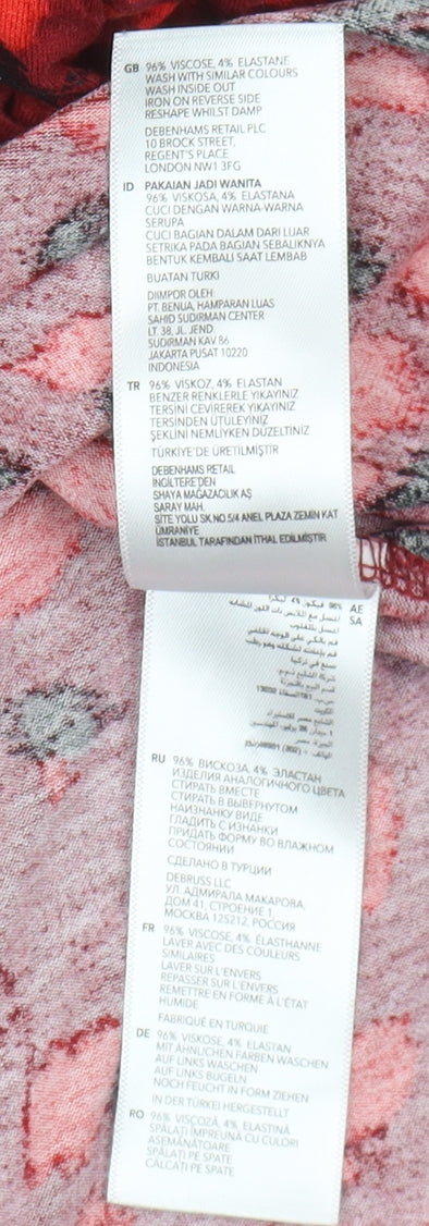 Principles Women's Red Animal Print T-Shirt Size 18