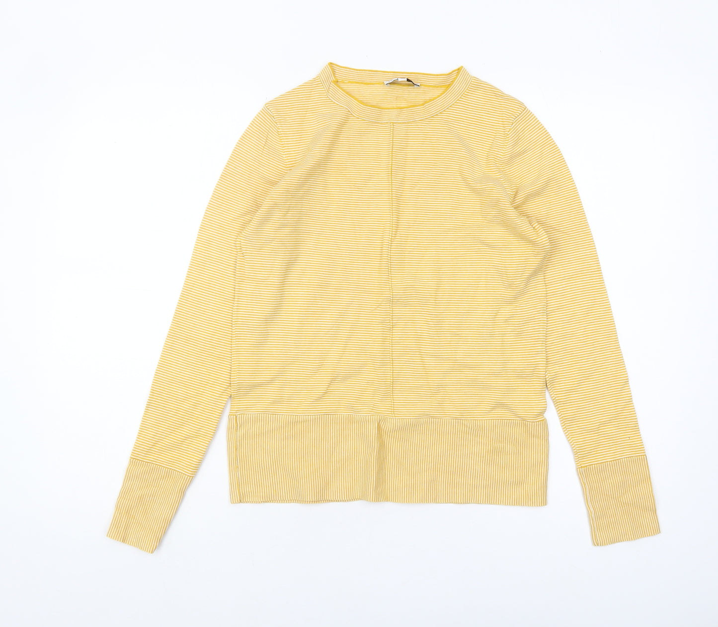 Warehouse Women's Yellow Jumper, Size 12, Striped, Knit