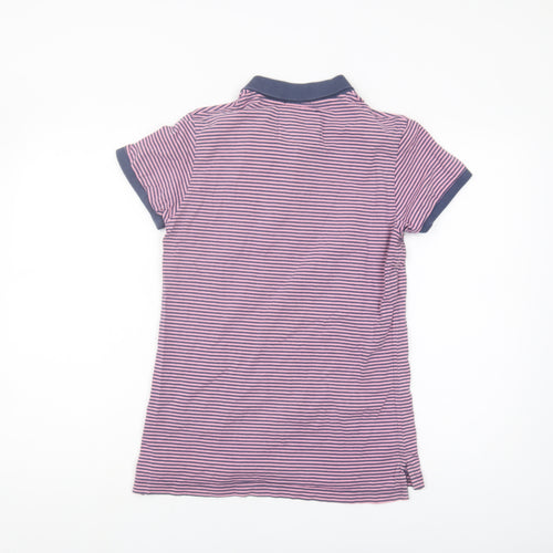 Jack Wills Women's Polo Shirt Pink & Blue Striped Size 12