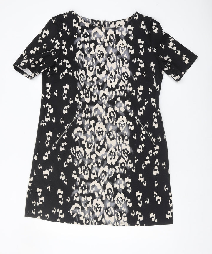 Wallis Women’s Petite Black Dress, Size 14, Animal Print