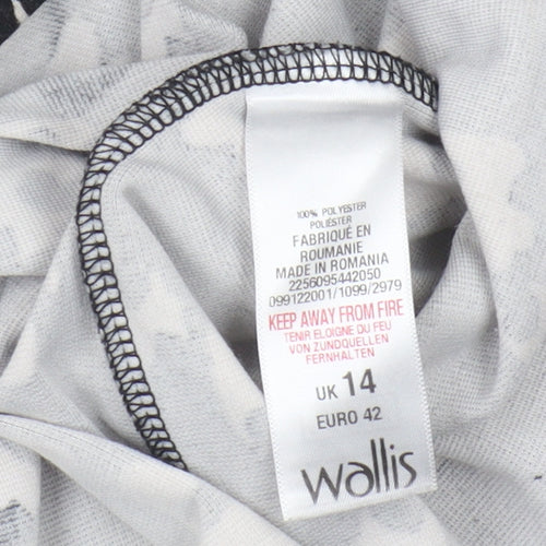 Wallis Women’s Petite Black Dress, Size 14, Animal Print
