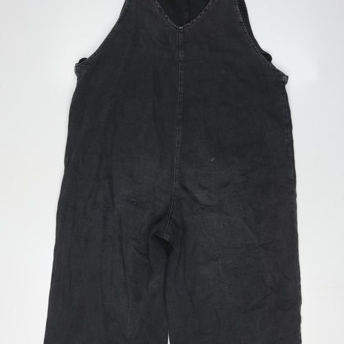 Zara Women's Black Dungaree Jumpsuit Size 12 Casual