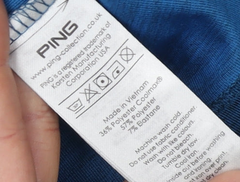 PING Men's Blue Polo Shirt for Golf - Size M