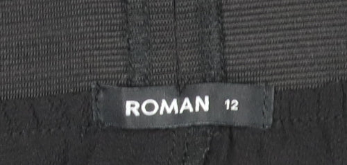 Roman Women's Black Pleated Long Skirt Size 12