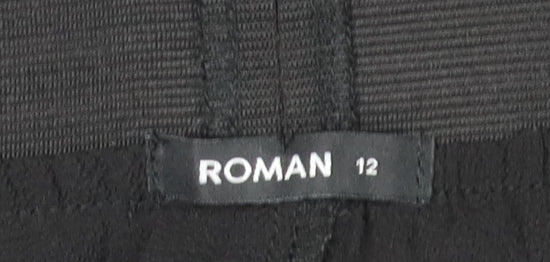 Roman Women's Black Pleated Long Skirt Size 12