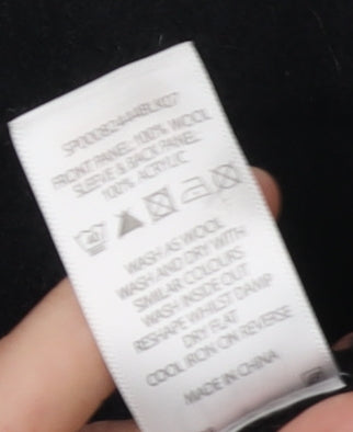 Bm Women's Black Wool Jacket Size L with Buttons