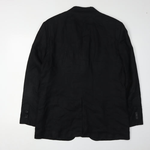 Father & Sons Black Blazer - Men's Size 54, Linen