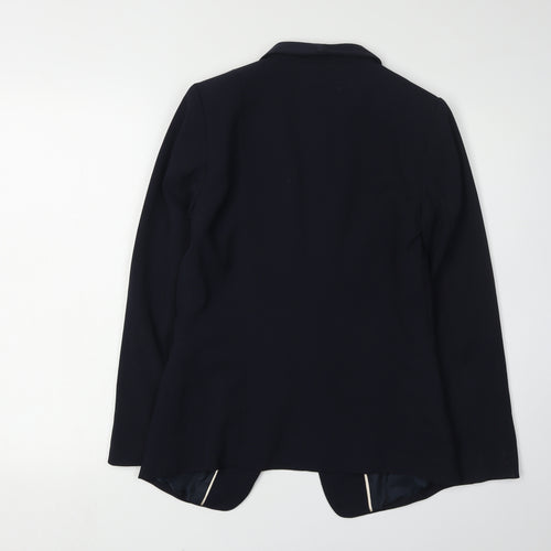 H&M Women's Black Blazer Shawl Lapel Size 6 Regular Fit